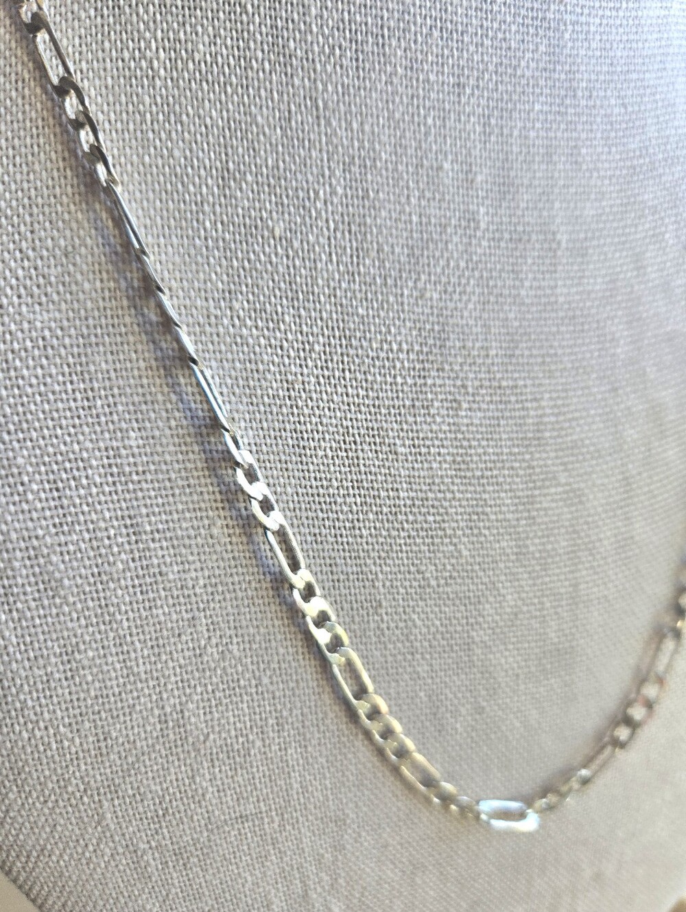 Sterling Silver Figaro-Style Chain Necklace - Silver - Picture 2 of 4